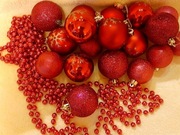 bombki choinkowe  łańcuch perełek, vintage,18 szt.