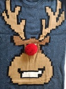 X-MAS Sweter RENIFER bawełna NEXT r. 164  NEW!