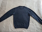 Niebieski wełniany sweter Baileys ok. L - XL wełna jagnięca jak nowy