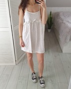 Asos biała sukienka letnia ażurowa na ramiączkach boho bawełniana 36 S