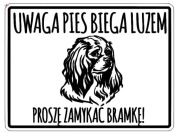 Tabliczka informacyjna uwaga pies grawer laserowy 