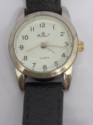 Zegarek Damski Romex | Biała Tarcza | Czarny Pasek Skórzany