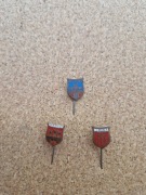 Przypinki 3 szt. Wpinki prl Kraków Wieliczka Nowy Sącz herb polskie miasta