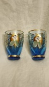 2 stare kieliszki niebieskie ręcznie zdobione Murano
