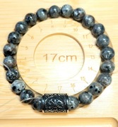 BRANSOLETKA RUNA STAL 316L VEGVISIR KAMIEŃ YOOPERLIT WYMIAR LUB SZER.17