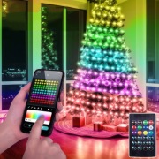 Inteligentne lampki 10m bluetooth choinkowe kolorowe oświetlenie ledowe 