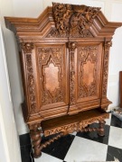 Barokowa szafa Gdańska na podstawie stołowej - bdb