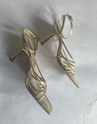 Stradivarius złote sandały szpilki 37