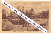 LWÓW LWIW LEMBERG Plac Mariacki Kolumna Adama Mickiewicza tramwaj konie1915