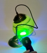 Lampa wisząca, szkło uranowe, art deco