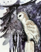 fotoobraz 60x40 cm z akwareli ,,night owl,, 