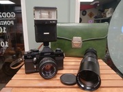 Aparat fotograficzny analogowy REVUE ML zestaw Lampa + 2x Obiektyw