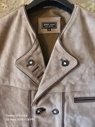 Elegancka Niemiecka skórzana kamizelka myśliwska wędkarska trekkingowa L.  