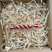 Cukierek zawieszka świąteczna makrama biało-czerwona ozdoba