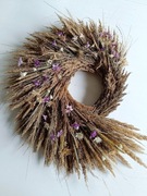 Wianek na drzwi z suszony traw i suchokwiatów, boho wianek 