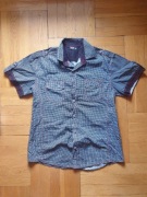 T-shirt męski PRADA MILANO siwy w kratkę - XL