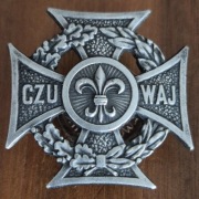 Odznaka ZHP krzyż harcerski- srebrny H72 mennica (harcerstwo)