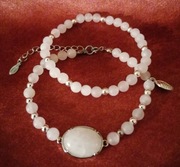 Bransoletka kwarc różowy komplet 2 sztuki