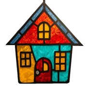 Witraż "domek" do powieszenia