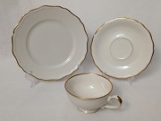 Porcelana Johann Haviland Bavaria, złocony zestaw, Niemcy, vintage