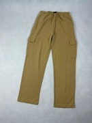 dresowe z szeroka nogawka cargo Kargo z kieszeniami beżowe piaskowe