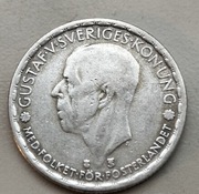 Szwecja 1 korona Gustaw V 1946 r srebro 