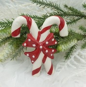 Dekoracja choinkowa ceramika zawieszka Candy Cane