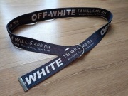 Pasek Off-whait czarny z białymi napisami stan bardzo dobry 