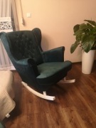 Fotel bujany uszak ciemny zielony 