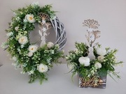 Komplet wianek o stroik wiosenny wielkanocny z zajączkiem rękodzieło