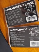 kasety magnetofonowe x2 MEMOREX CRS+ CHROME 100/dBS+ FERRIC 90 używane