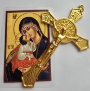 Krzyż Prawosławny Ikonka prawosławna. Pamiątka z Grecji, Meteory Kalambaka 