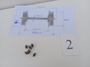 Lokomotywy  wagony  koła z osiami   3 szt.-  skala HO.