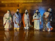 Figurki Chińscy Mędrcy porcelana kpl 5 szt. Niemcy lata 80. Vintage