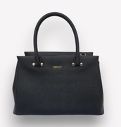 DKNY skórzana czarna torebka tote bag skóra saffiano naturalna okazja
