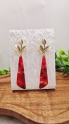 Duże czerwone kolczyki wiszące handmade lekkie sztyfty boho eleganckie