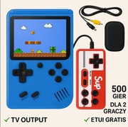 KONSOLA RETRO 8-BIT 500 GIER PEŁNY ZESTAW + PAD SUP + KABEL AV + ETUI