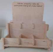 Drewniany stojak organizer na olejki świece stand mały STABILNY 