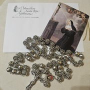 Różaniec św.Rity z Cascia+obrazek j.polski