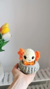 Aksolotl na szydełku handmade, dekoracja 