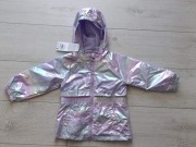 Nowa kurtka dziewczęca z kapturem fioletowa błyszcząca rozmiar 98