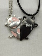 Naszyjniki przyjaźni magnetyczne best friends bff krowa prezent 