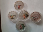 Pamiatkowe monety rok Konia posrebrzane kolorowane 40mm.5szt.