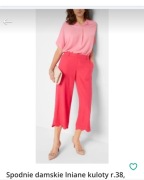 Spodnie damskie lniane kuloty r.38, 55% len 45% wiskoza