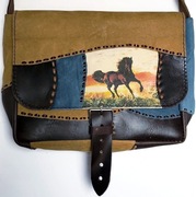 ANTON Torba skórzana z koniem