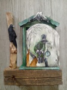 Domek na klucze . Kruk steampunk . Oryginalne rękodzieło . Drewno 