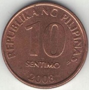 Filipiny 10 sentimo centymów 2008 -  17 mm - nr 3