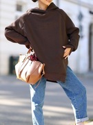 Bluza dresowa oversize Basic czekolada polska marka jakość Premium 