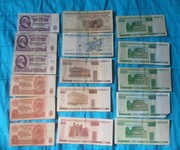 stare banknoty ZSRR Białoruś 10,25,500, 50000,1000 rubli Rosja 1961,1995