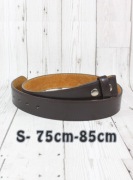 Nowy pasek do spodni męski skórzany brązowy 100% włoska skóra S krótki
